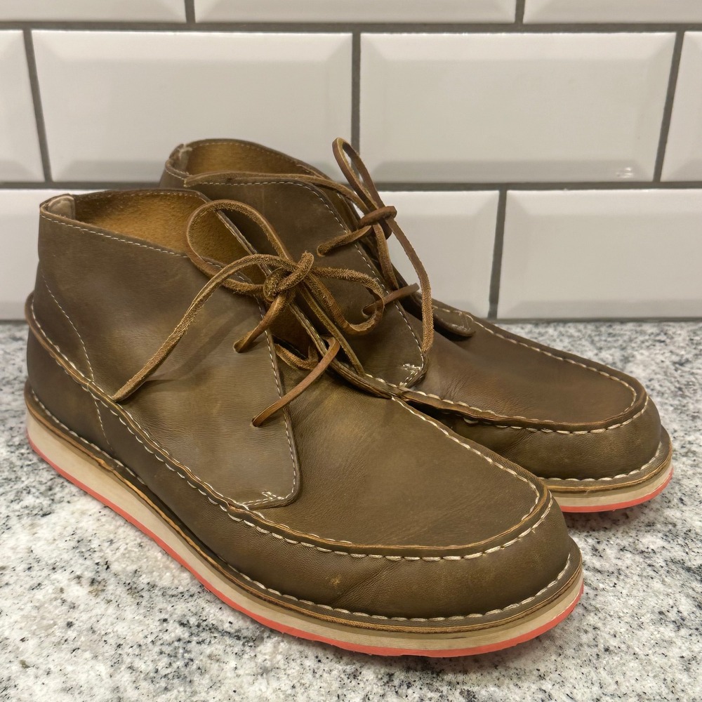 Ariat Womens 8B Hilo Chukka Boots Brown Leather Moc Toe Coral Sole 10023009